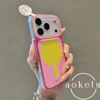 Macaron laser tương phản bán trong suốt hút từ tính thích hợp cho iPhone 17 Promax Vỏ điện thoại Apple 14 15 mới 16 Pro nữ 13 vỏ acrylic chống rơi sang trọng
