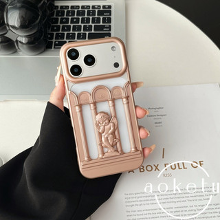 Roman pillar angel hollow out Xịt mờ ba chiều sáng tạo thích hợp cho iPhone 17 / 16 / 15 / 14 / 13 / 12promax bọc tay silicon chống rơi