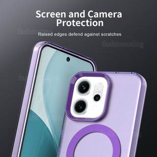 Dành Cho Reno15F Nối Màu Vỏ Cho Oppo Reno 15 Pro F Reno15 Pro Reno15ProMax Reno15 F TPU Ốp lưng Acrylic Từ Tính Với Áo Giáp Sạc Không Dây Ốp Lưng Chống Sốc