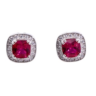 Châu Âu Mỹ ins Phong Cách Mới Kim Cương Ruby Bông Tai Nữ