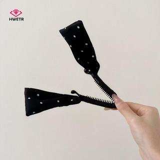 HWETR Phong Cách Hàn Quốc Cao Cấp Chấm Bi Chuối Kẹp Phụ Kiện Tóc Nữ Vải Satin Kẹp Tóc Cho Nữ Mặt Sau Mới