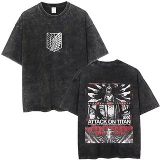 Áo thun Unisex Cotton Retro Attack on Titan, Form Rộng Thoải Mái