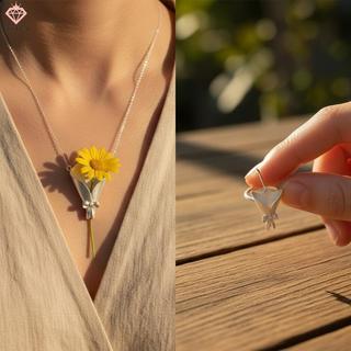 Trang sức xương đòn thời thượng với bó hoa quấn lace, kèm bông tai và nhẫn có thể thay đổi