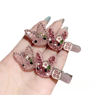 Phiên Bản Hàn Quốc Ngọt Ngào Dễ Thương Hồng Kim Cương Giả Thỏ Kẹp Tóc Trẻ Em Nữ Phong Cách Mới Cao Cấp Mỏ Vịt Kẹp Thời Trang Phù Hợp Với