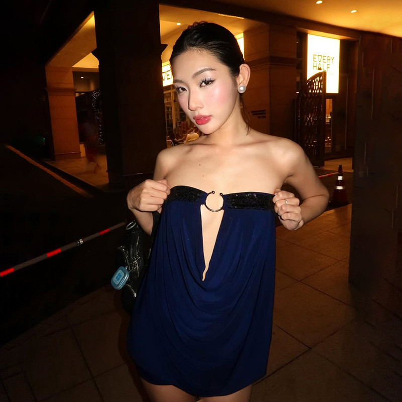 Đầm nữ bodycon sequin lưng không tay, phù hợp dạ hội