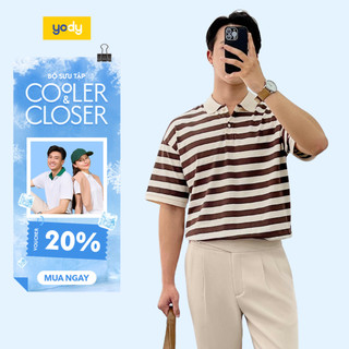 [SALE OFF] Áo thun polo nam kẻ YODY vải cotton mềm mại thoáng khí MCPO25S080