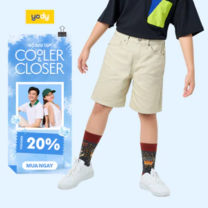 Quần Shorts Baggy Bé Trai YODY Nhuộm Màu Cơ Bản Vải Mềm Mại BCJE25S029