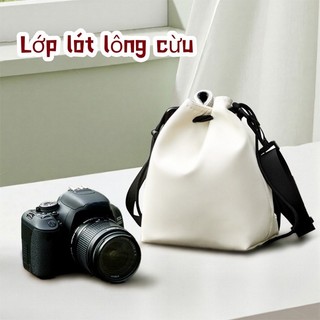 Túi Bảo Vệ Máy ảnh Dành Cho Máy ảnh Mirrorless Và DSLR, Chống Xước, Chống Bụi, Thiết Kế Dây Rút