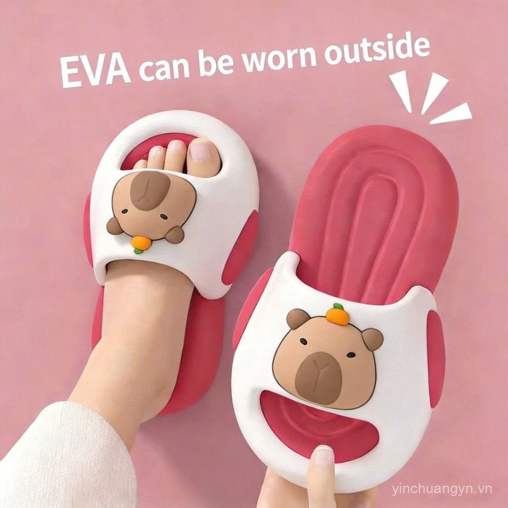 Dép trẻ em capybara mới 2025, thích hợp cho bé trai và bé gái, dép đi trong nhà tắm chống trượt mùa hè, thích hợp để mặc ngoài trời