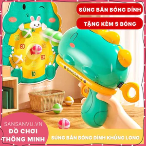 Đồ chơi súng ném bóng dính , súng bắn phi tiêu cho bé Combo kèm bảng phi tiêu cho bé