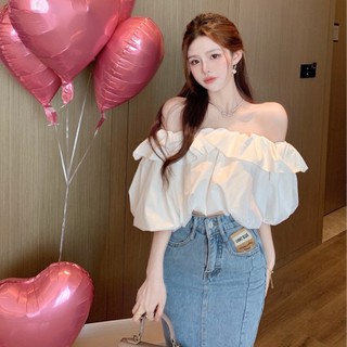 [Sẵn Sàng] Áo Sơ Mi Voan Thời Trang Nữ Cao Cấp Tay Ngắn Gia Vị Cô Gái Cổ Vuông Màu Trơn Pháp Retro Mùa Hè Áo Sơ Mi Tay Ngắn Voan Vai