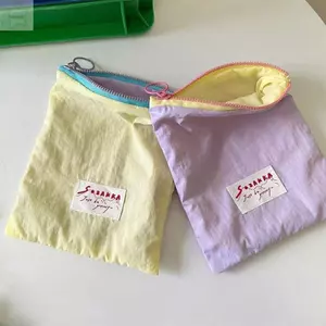 Ví đựng tiền xu AWNGD, Túi đựng mỹ phẩm nhỏ cầm tay, Phụ kiện du lịch Dây kéo Ví vải màu trơn Túi đựng son môi