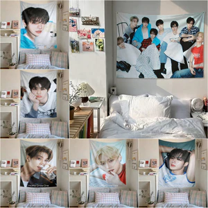 Kpop ALD1 DRIVE _ the _ Youth Tấm thảm treo tường có kẹp, Tấm thảm Polyester treo tường phòng ngủ