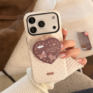 [Sheren] Ốp điện thoại hình chó con chấm bi màu nâu đơn giản Thích hợp cho i17 16 15 14 13 12 11 pro max Vỏ bảo vệ chống sốc