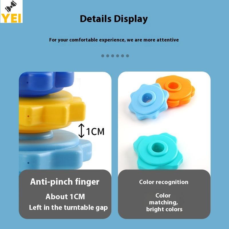 < YEI > 1 Bộ Montessori Tháp Cầu Vồng Xoay Bé Staing Đồ Chơi Trẻ Em Phát Triển Kỹ Năng Vận Động Trò Chơi Quay Staing Đồ Chơi Quà Tặng Giáo Dục Mới