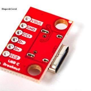 DIAPER & CORED 1Pc USB 3.1 Loại C Kết Nối 16 Chân Nữ Soet Receptacle Adapter Sang Dây Hàn Cáp 16 Chân Hỗ Trợ PCB Board YTH