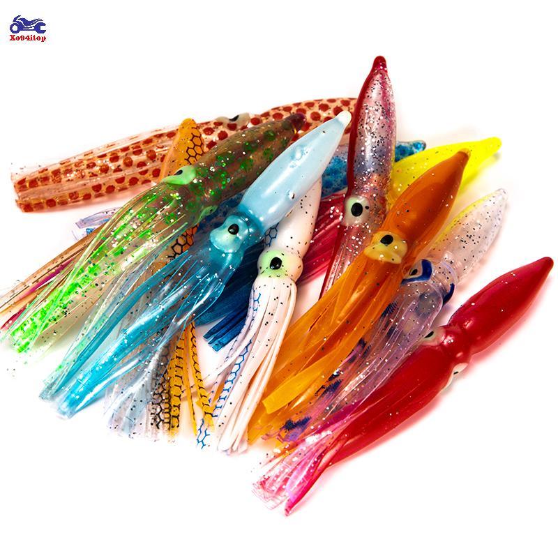 XOITOP 10 Chiếc Mồi Mềm Nhân tạo 8cm Dành Cho Câu Cá Bạch Tuộc Và Cá Ngừ