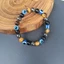 Vòng tay mắt ác Unisex - Hạt Hematite mắt hổ màu đen - Kính thủ công Đa năng Mặc hàng ngày