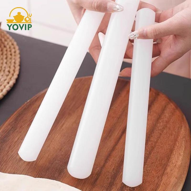 YOVIP Trắng PP Cán Pin Hộ Gia Đình Thực Phẩm Bánh Bao Pizza Bánh Ngọt Dụng Cụ Dài Bột Lăn Nhào Sti Nướng Bánh Tiếp Liệu VN