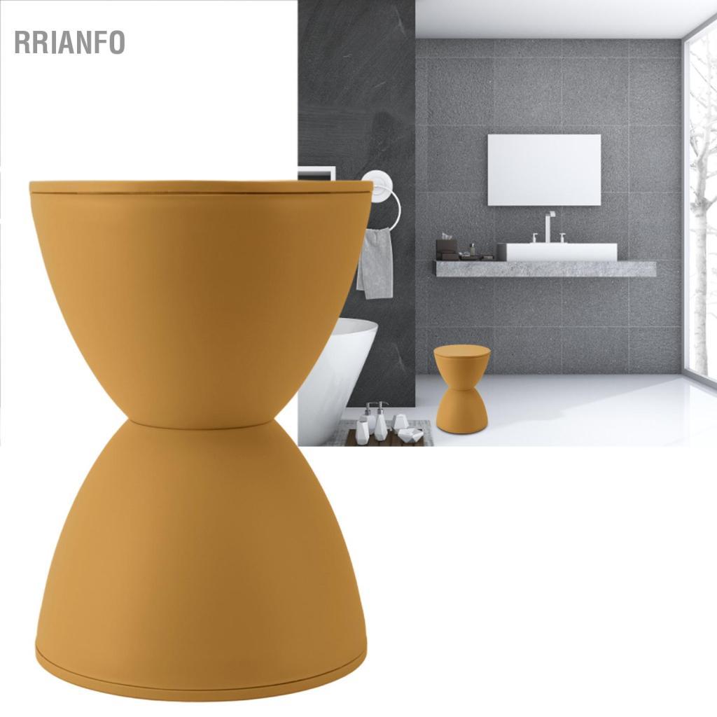 Rrianfo Ghế đẩu đồng hồ cát hiện đại Hyuduo - Bàn phụ Bắc Âu bằng nhựa trắng cho phòng tắm & phòng khách Điểm nhấn đa năng tròn 11,81 x 16,54 inch