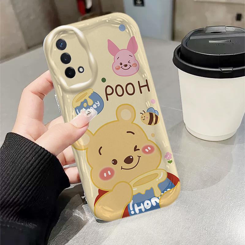 Ốp Silicon Hoạt Hình Cho OPPO A74 A95 F19 F19S Reno 6 Lite 4G Bảo Vệ 3D TPU Mềm Winnie the Pooh Vỏ Điện Thoại Chống Sốc