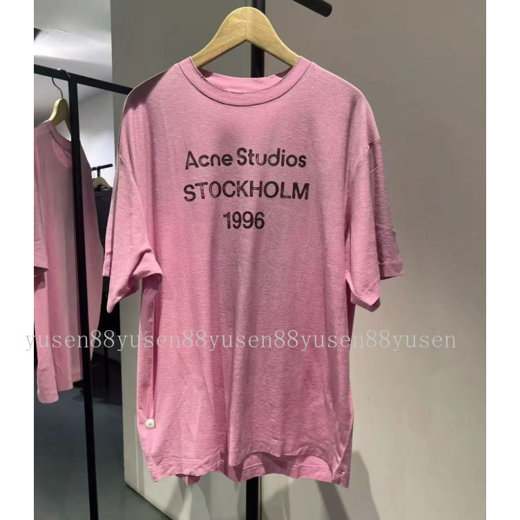 Chất Lượng Cao Sẵn Sàng XS-XL A 1996 Series Loose Retro Xịt Đau Khổ Cổ Tròn Tay Ngắn Nam Nữ Cùng Phong Cách