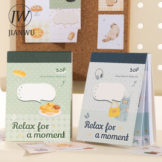 JIANWU Thư Giãn Cho A Moment Series Vintage Life Mèo Cà Phê Bánh Phong Cảnh Chất Liệu CollageSticker Sáng Tạo DIY Tạp Chí Văn Phòng Phẩm