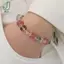 Vòng tay pha lê hình dâu tây màu hồng, ánh sáng sang trọng, dây đàn hồi - Phụ kiện hoàn hảo cho buổi tiệc