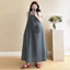 Váy bà bầu mùa hè Cotton nguyên chất sọc Plus Size Váy Vest