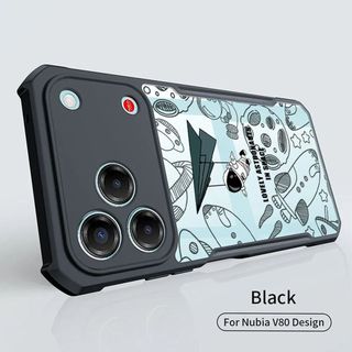 Vỏ Điện Thoại Acrylic Cho Nubia V80 Max Ốp Lưng Nubia V80 V70 Thiết Kế V80 Pro V70 Max Sang Trọng Siêu Mỏng Khung Đen Chống Rơi Chống Trầy Xước Vỏ Bảo Vệ K07-K10