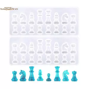 TRTR Quốc Tế Cờ Vua Hình Khuôn Silicon DIY Đất Sét UV Nhựa Dính Khuôn Mặt Dây Chuyền Khuôn Trang Sức DIY VN