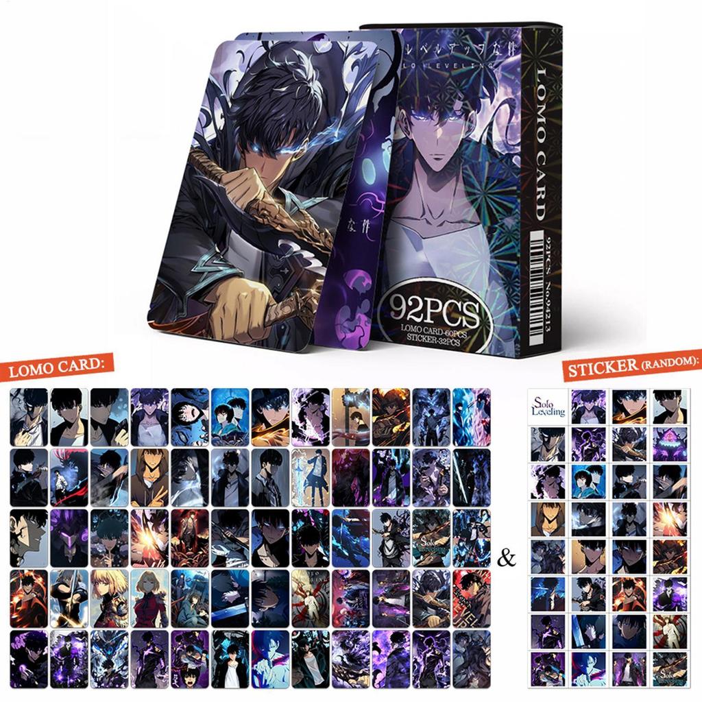For Solo Leveling Anime Cards Packs Anime Fans Card Collection 92 Pieces Thick Collectible Bundle Accessories junlavn