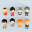 Haikyu!! Hộp Mù Phiên Bản Q Hinata Shoyo & Kageyama Tobio Tư Thế Ngồi PVC Hình - 7cm Anime Sưu Tập Mô Hình Bàn Làm Việc Quà Tặng