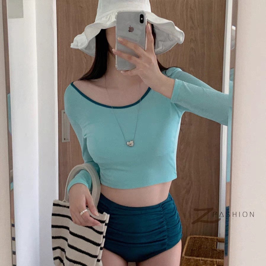 Đồ bơi nữ cao cấp phong cách Hàn Quốc với tay áo