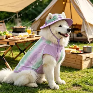 【Ready Stock】 Dog Clothes Summer Cool Clothes Thin Breathable Sun Protection Pet Border Collie Samoyed Medium Large Dog Big Dog Vest GsJr