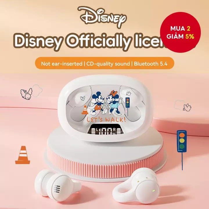 Tai nghe Disney X53 Tai nghe Tai nghe Bluetooth không dây Tai nghe kẹp tai ANC HiFi Stereo ENC Chờ lâu cho điện thoại thông minh Tai nghe chơi game thể thao