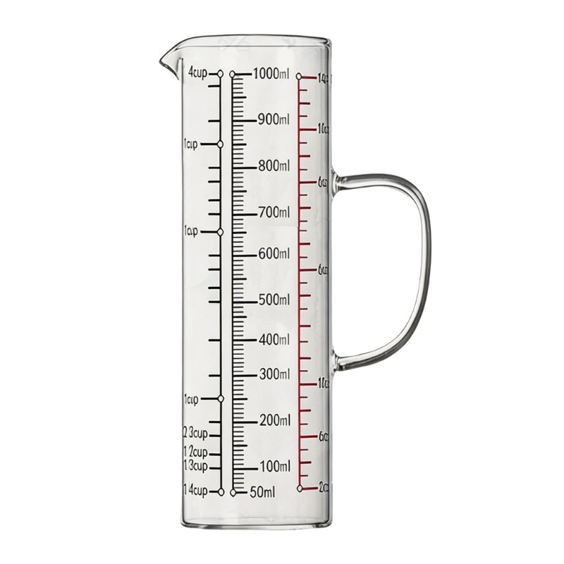 Cốc đo thủy tinh Borosilicate an toàn cho lò vi sóng COO có dấu đo rõ ràng Cốc đo để nướng và nấu ăn
