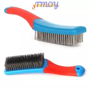 Bàn chải dây thép không gỉ hạng nặng TMOY có tay cầm bằng nhựa thoải mái Hoàn hảo để loại bỏ rỉ sét, xỉ hàn, bụi bẩn và sơn TMOY