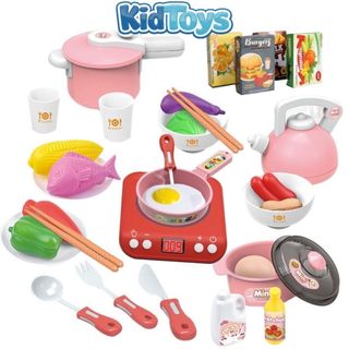 Bộ đồ chơi nhà bếp KidToys Playhouse – bộ nấu ăn mô phỏng có hộp đồ chơi cho bé