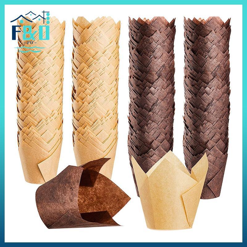 [F & O] 50 Chiếc Cốc Giấy Bánh Cupcake Tulip Muffin Chống Dầu Bánh Cupcake Lót Nướng Muffin Cup Bánh Bọc Trường Hợp Cho Tiệc Tắm Sinh Nhật {vn}