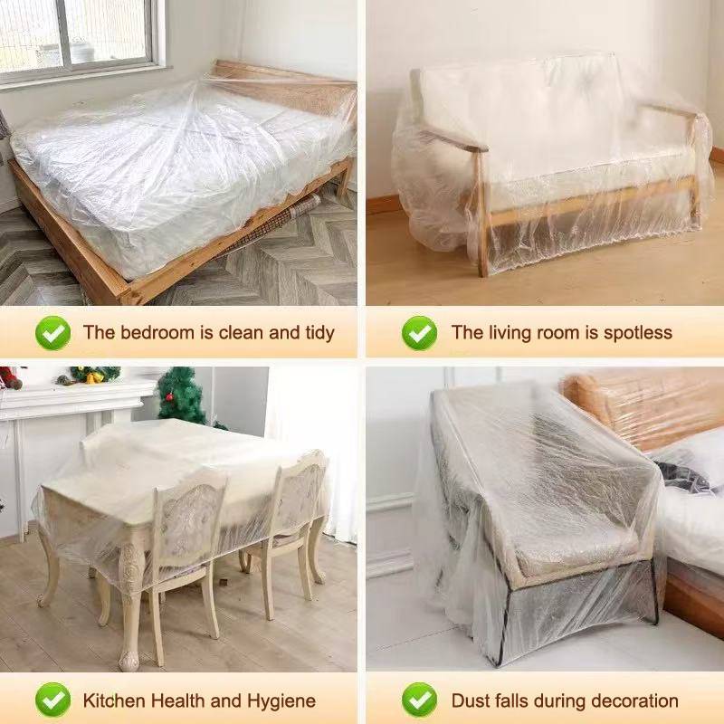 Vỏ bọc sofa chống bụi dùng một lần bằng nhựa đàn hồi, bảo vệ nội thất 1PC