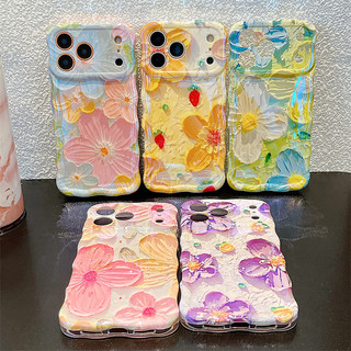Tranh sơn dầu hoa cho iphone17 17promax 16promax 15promax 14 / 13 / 15 / 16pro iphone13 TPU mới chống bụi
