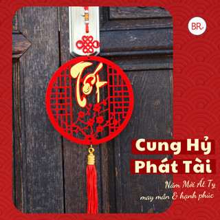 Set 3 Khánh đỏ Phúc Lộc Thọ may mắn tài lộc Dây Treo Nhung Đỏ Chúc Mừng Năm Mới-Liễn Decor Trang Trí Tết 2026 ANGIHOME