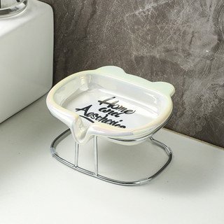 Sáng Tạo Đầu Gấu Hộp Xà Phòng Gốm Thoát Nước Hộ Gia Đình Không Nước Ánh Sáng Sang Trọng Đơn Giản Nhiều Lớp Hộp Xà Phòng Không Đục Lỗ FD3Y