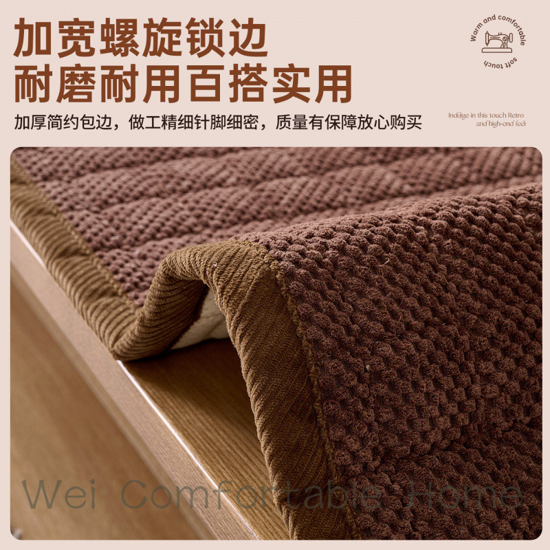 Đệm sofa bằng gỗ nguyên khối dày vải nhung mùa thu đông Đệm sofa chống trượt