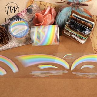 JIANWU 50mm * 5m Vintage Cầu Vồng Phong Cảnh Chất Liệu Cắt Dán Thêu Sò PET Băng Sáng Tạo DIY Tạp Chí Văn Phòng Phẩm