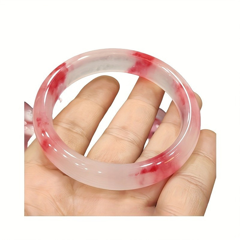 Đá vòng tay thạch anh hồng hoa nổi từ đá tự nhiên trong suốt - Quà tặng lý tưởng cho người trẻ