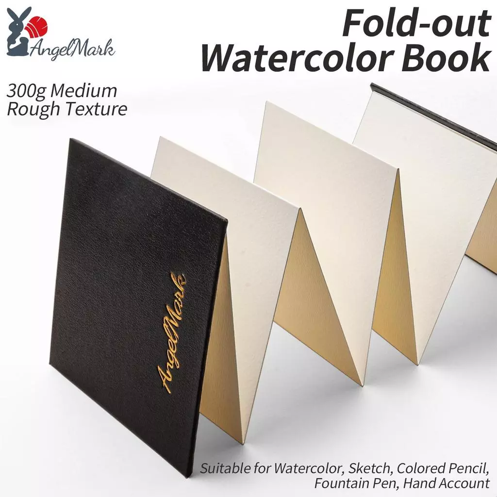 Angelmark Sách màu nước có thể gập lại Tấm lót màu nước Đồ dùng nghệ thuật
