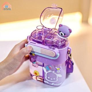 Bình Nước Cho Trẻ Em Dung Tích Lớn Có Thể Điều Chỉnh Dây Đeo Vai Cốc Uống Đôi Cho Dã Ngoại Thể Dục Du Lịch Ngoài Trời Làm Việc