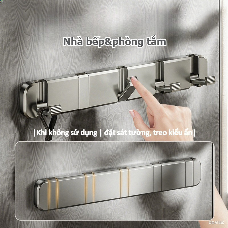 Móc Treo Dán Tường Không Khoan - Đa Năng Treo Quần Áo & Đồ Dùng, Thiết Kế Gập Lại/Vô Hình Cho Phòng Tắm & Bếp
